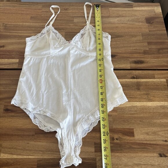 Vintage Bodychic Satin Babydoll Teddy Medium Made In USA Nylon Sexy Romantic - Picture 14 of 15